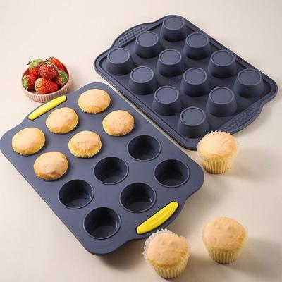 New Model, Silicone Mold, 12 Piece, Silicone Pancake Mold, Household Use, Non Stick, Muffin Cup Baking Mold, Baking Tray Tool