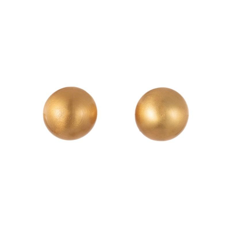 Exquisite Niche Metal Brushed Matte Ball Stud Earrings for Women's Commuting Senior Temperament Simple and Versatile Earrings