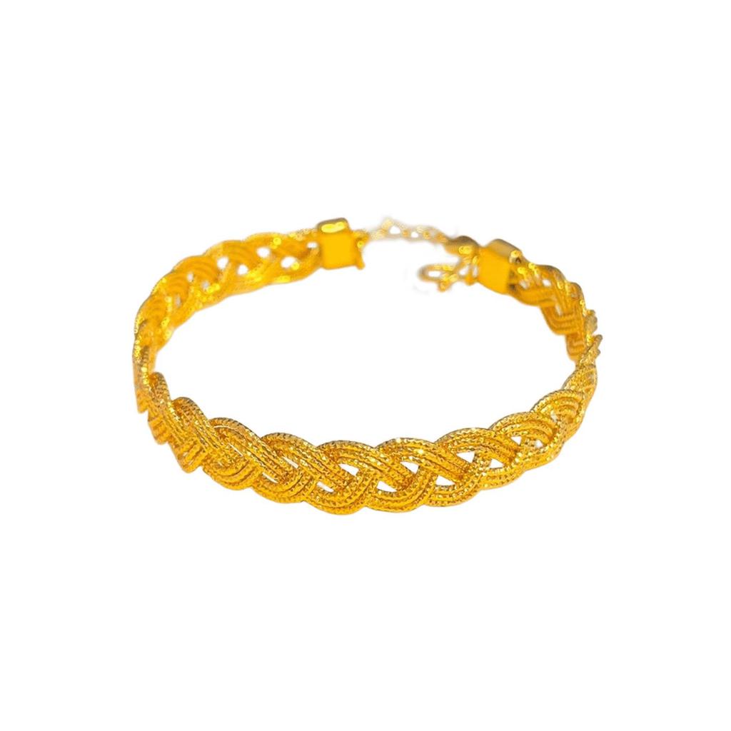 Bracciale Intrecciato a Torsione con Filo d'Oro Stile Xiaohongshu - Temperamento Versatile da Donna