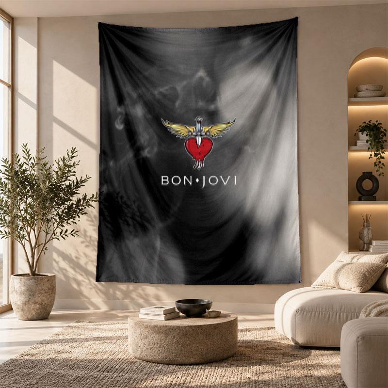 Decorative Tapestry,Bon Jovi Printed Wall Art, Lightweight Wall Hanging For Bedroom Background