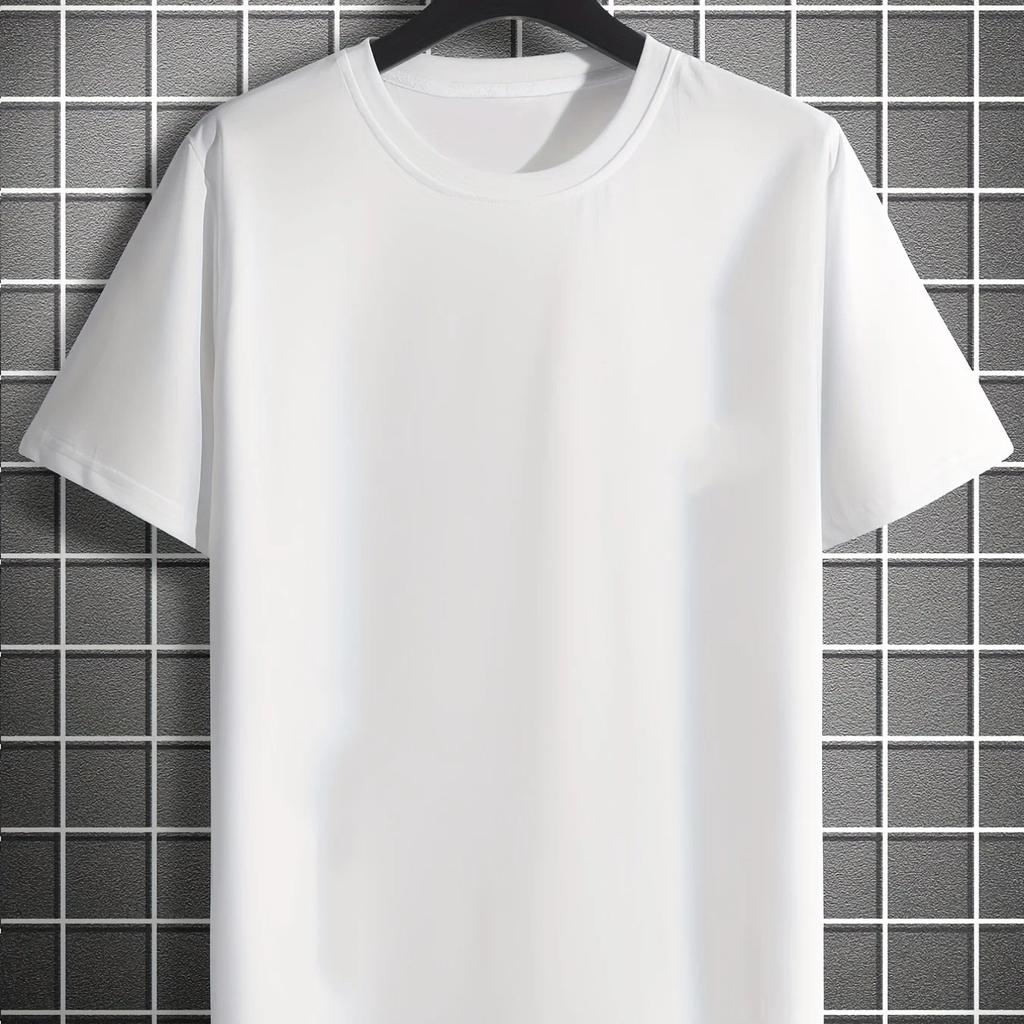 Simple Rose Letter Pattern Print, Casual, Fashionable, Loose Short-sleeved, 100% Cotton T-shirt for Men