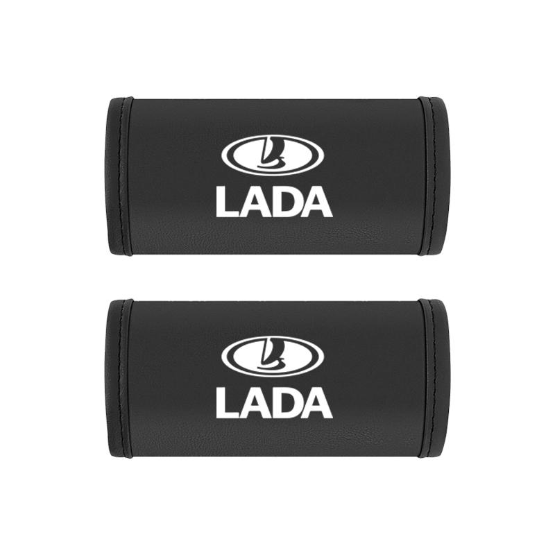 AVY1 2Pcs Car Anti Slip Pull Glove Car Interior Leather Handle Protector Cover For Lada Priora Niva 2107 Largus 2106 Granta Kalina