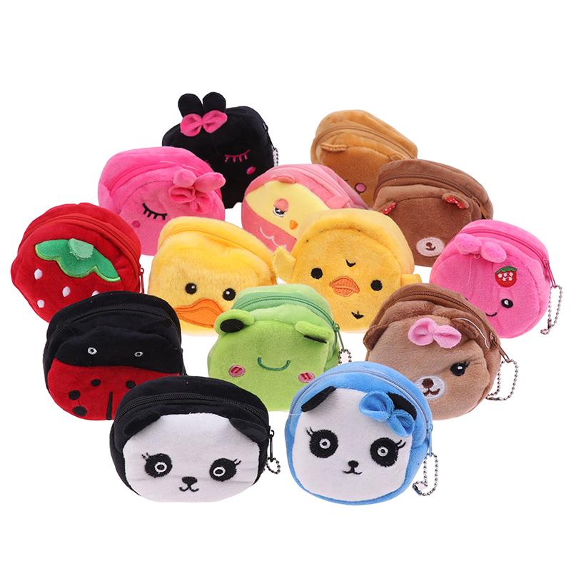 Coin Purse Cartoon Zipper Plush Three-Dimensional Coin Purse Wallet Key Holder