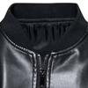 Men's Casual PU Leather Motorcycle Jacket with Stand Collar
