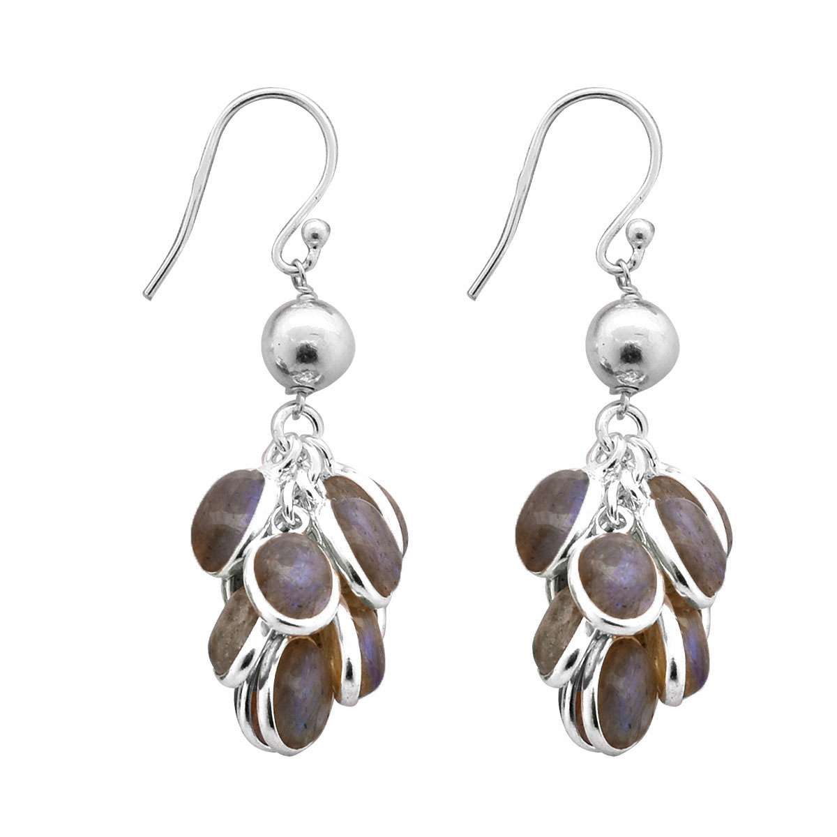 

Labradorite Gemstone Earrings Solid 925 Sterling Silver Handmade Earrings Jewelry Gift For Women And Girls E-3238