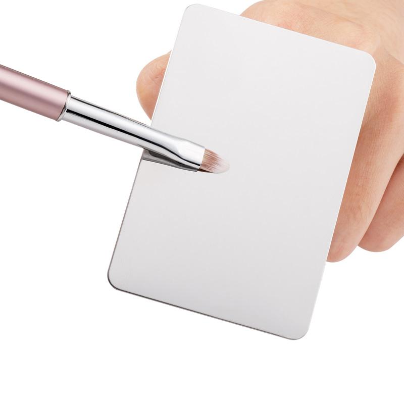 

1PC Salon Manicure Finger Ring Color Palette Makeup Cream Foundation Mixing Palette Cosmetic Make up Tool Stainless Steel Plate
