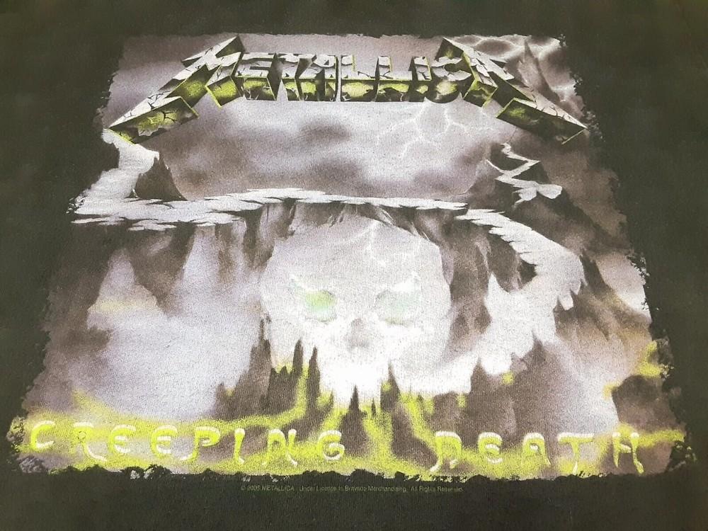 Перепечатка Metallica Creeping Death Y2K 2005 Группа Двусторонняя Винтажная S-4X Унисекс Футболка XXXL