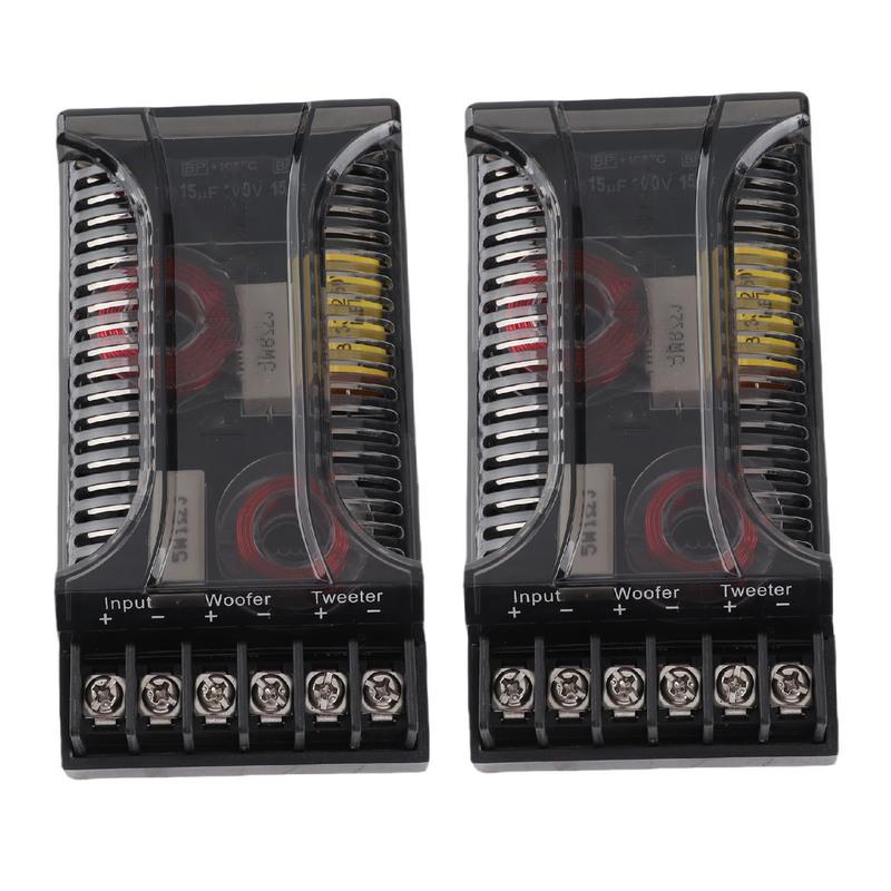 2Pcs 2 Way Car Audio Crossover Overcurrent Protection Universal Heat Dissipation Speaker Frequency Divider