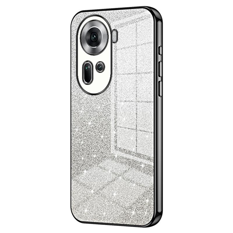 

Ударостійкий чохол з ТПУ для Oppo Reno11 (Китай) 5G Градієнтний Блискучий Чохол для Телефону Гальванізована Накладка Black