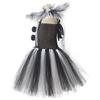 Kids Terrifier Black White Clown Tulle Dress Halloween Role Play Stage Costume