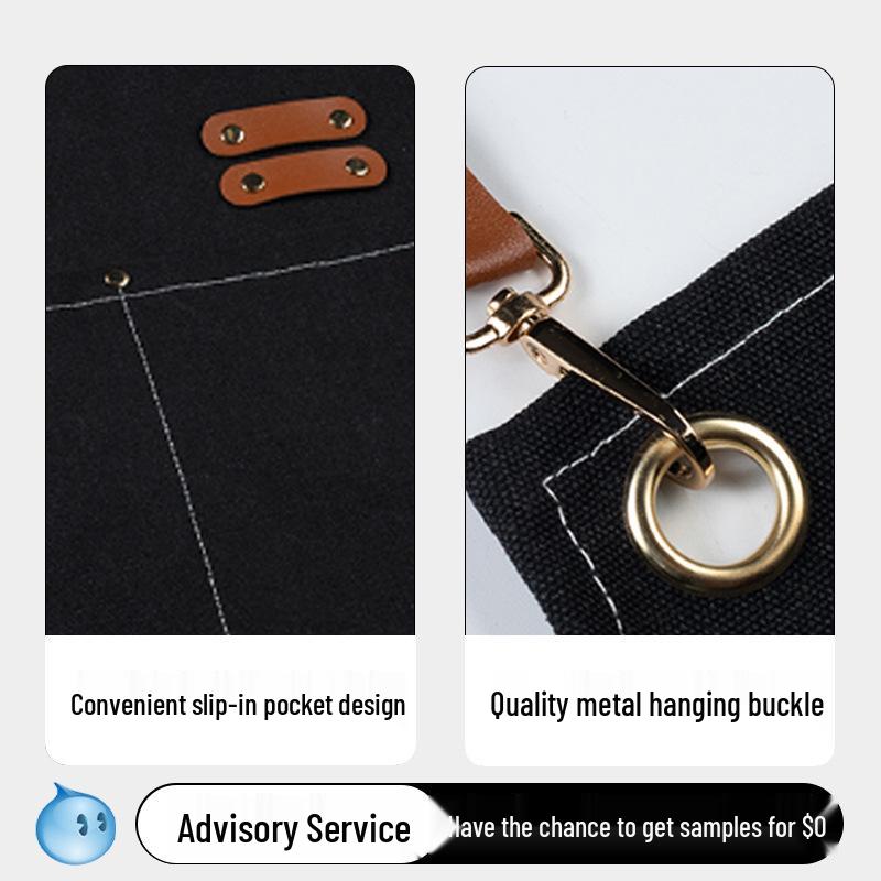 16 Oz Thick Canvas Apron with Logo for Painting and Gardening