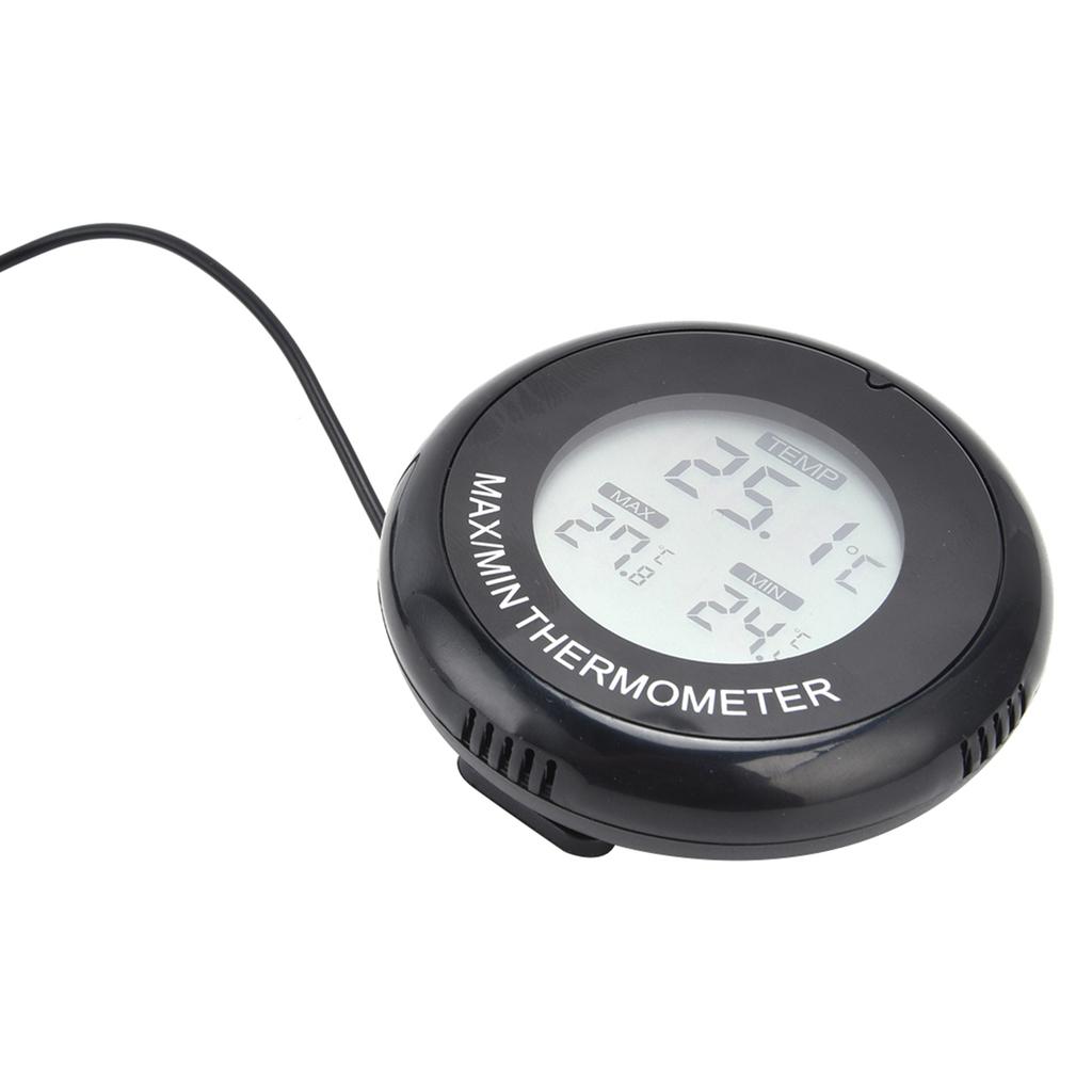 Digital LCD Round Thermometer Magnetic Suction Cup Temperature Meter for Reptile Box Fish Tank
