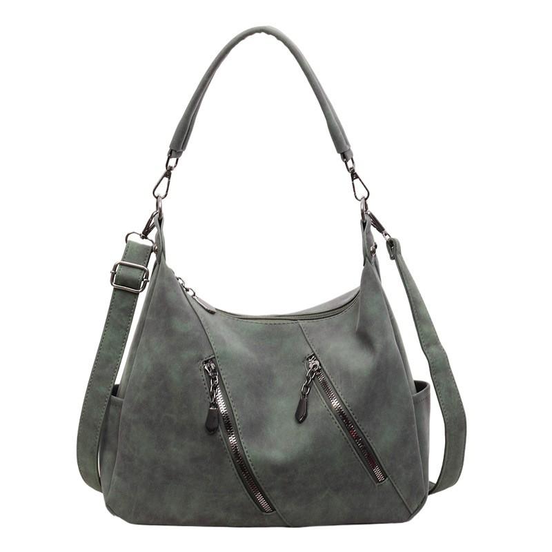 Large Capacity Tote Bag Women Retro Crossbody PU Leather Commuter Shoulder
