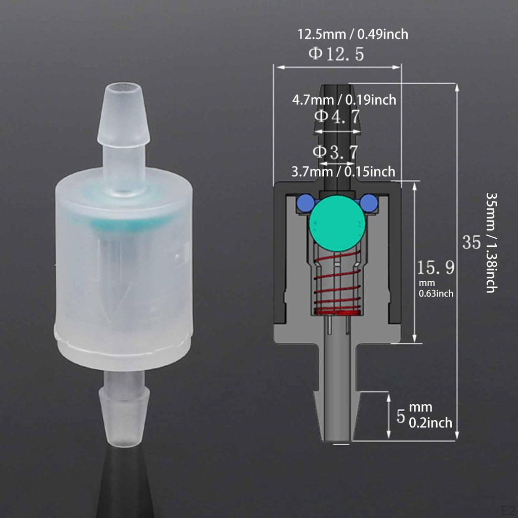 One Way Checks Valve Hose Connector Non Return Sturdy Inline Backflow for Liquid