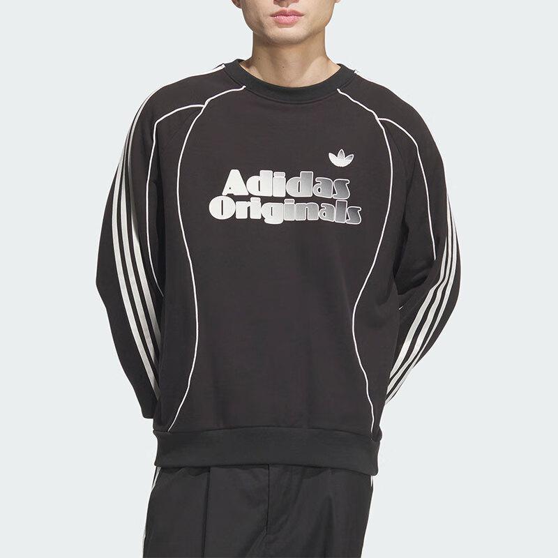 Adidas Originals Retro Fw24 Sports Drop 1 Fashion Versatile Comfortable Pullover Sweatshirt Men Sweatshirt Black JN3792