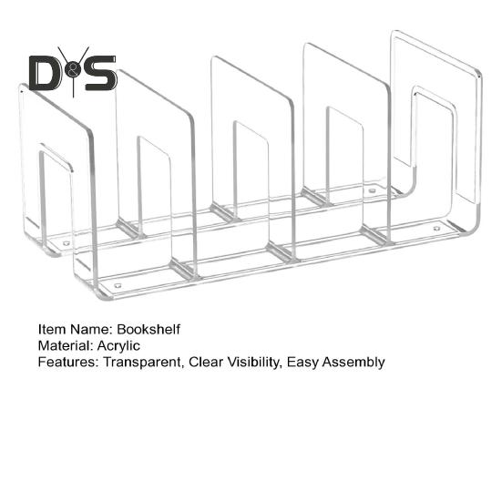 Półka na książki Materiał akrylowy Wielowarstwowa konstrukcja Przezroczysty pionowy stojak do przechowywania artykułów piśmienniczych Organizer biurowy