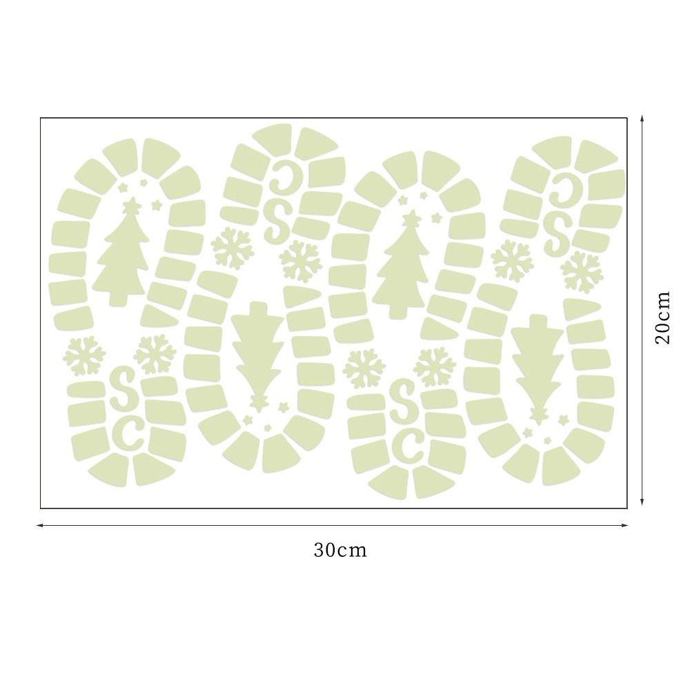 Party Holiday Santa Claus Footprint Sticker Luminous Sticker Floor Decorative Sticker Wall Sticker