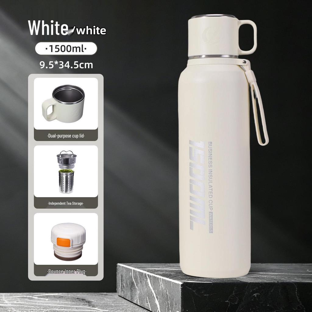 Large Capacity 316 Stainless Steel Thermos with Tea Infuser – Portable, Leak-Proof Bottle for Hot/Cold Retention
