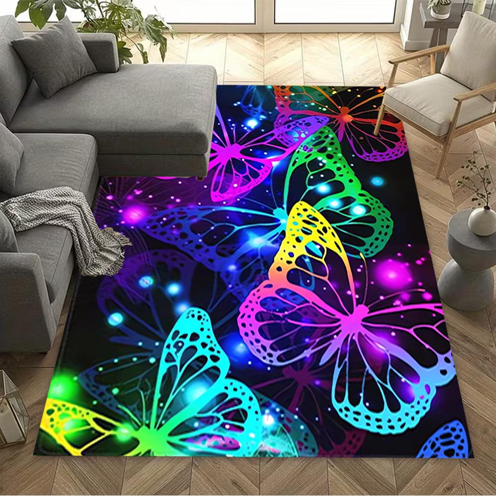 1pc Home Carpet Butterfly Design Non Slip Office Decor Gift Living Room Bedroom