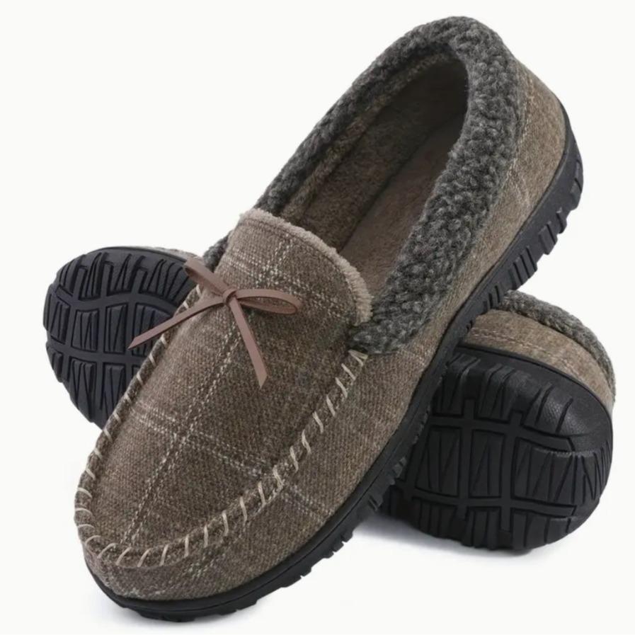 Winter European and American home plush slippers warm and non-slip indoor and outdoor bags heel large size men's cotton slippers Doudou shoes