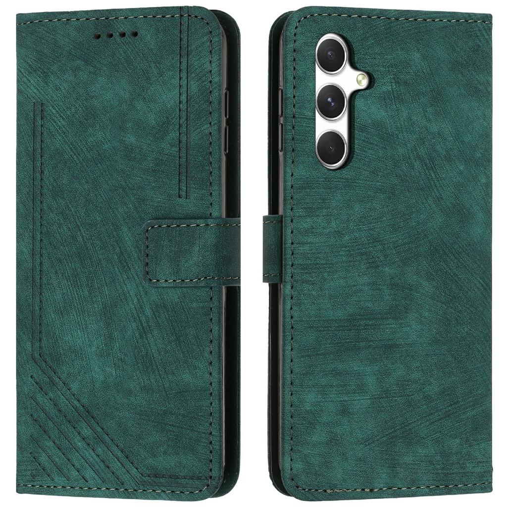 For Samsung Galaxy A36 5G Case Imprinted Lines Leather Phone Cover Folding Stand