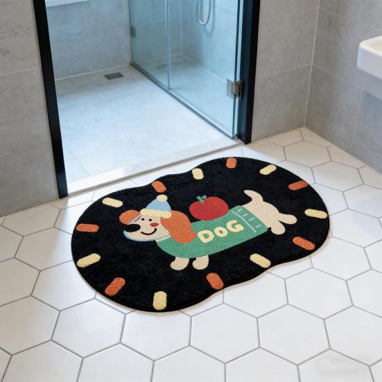 Kreskówkowy Zwierzęcy Dywanik Łazienkowy Chłonny Z Ziemi Okrzemkowej Antypoślizgowy Uroczy Kot Pies Mata Podłogowa do Wejścia Łazienki Kuchni Prysznica
