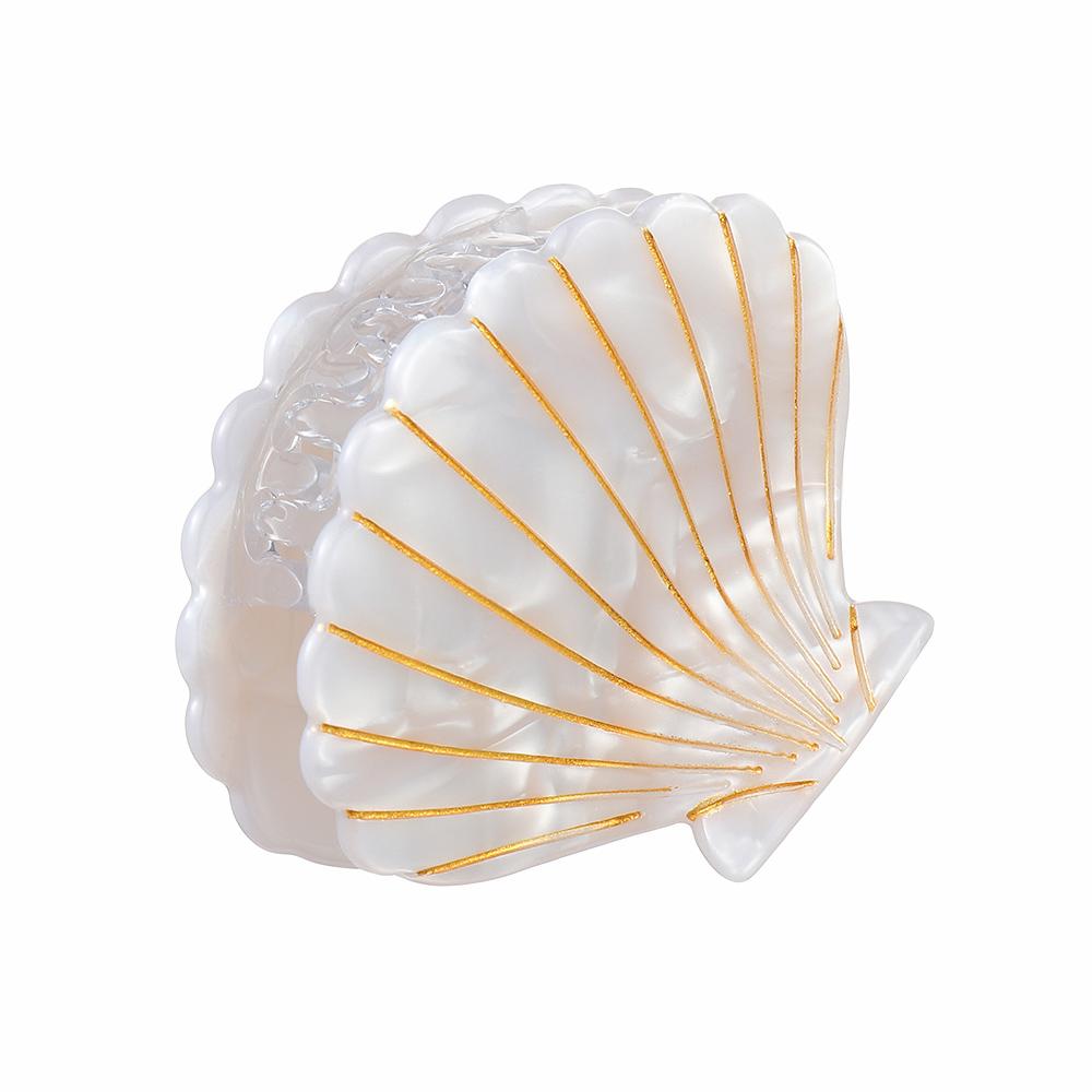 1PC Shell Shape Hair Clips Acetate Barrette Beauty Crab Hairgrip Headwear Acrylic Beach Hairpins Hair Claws Styling Accessories