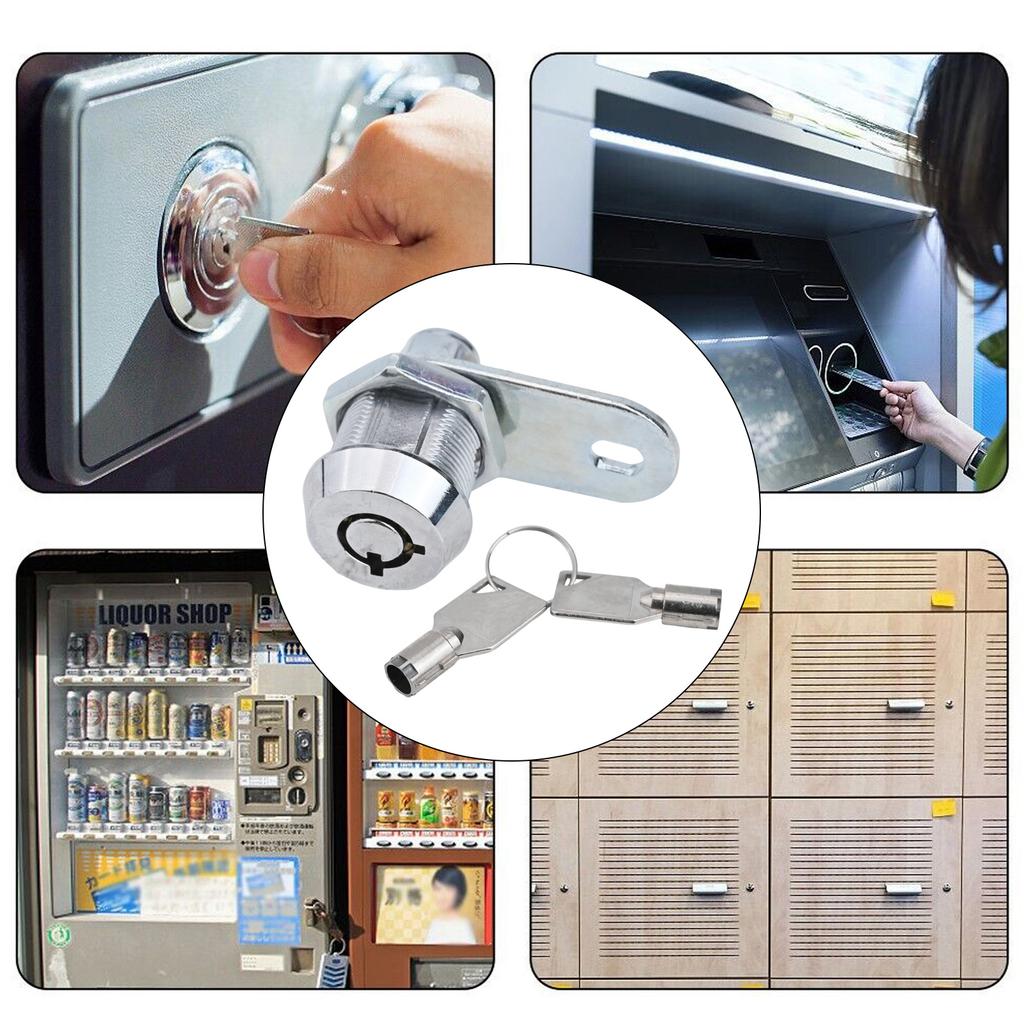 Cabinet Cam Lock 17mm 2 Key 90 Degrees Desk For Enclosures Furniture Lock Machine Mailbox Pull Keyed Practical