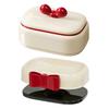 Red Bow Soap Dish Travel Soap Case with Draining Holes Soap Bar Holder Keeps Soap Dry And Hygienic for Bathroom Sink Camping