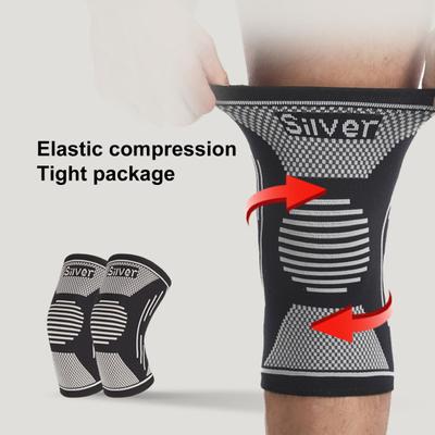 1 Stück gestrickte Sport-Knieschützer für Damen und Herren, elastische und atmungsaktive Kompressions-Kniebandage zur Schmerzlinderung, Sehnenentzündung, Arthritis, Workout-Knieschutz