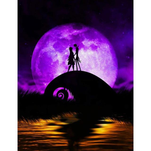 

Алмазная вышивка крестиком, узоры «Красочная луна и персонаж мультфильма», полная DIY 5D алмазная живопись 20*30 cm