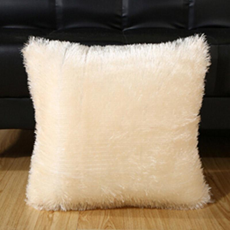 Soft Faux Fur Pillows Case Plush Cushion Cover Pink Blue Purple Warm Living Room Bedroom Sofa Decorative Pillows Cover 40*40cm