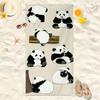 Süßes Kawaii Panda Strandtuch, Pastell-Garten-Print Schnelltrocknendes Handtuch