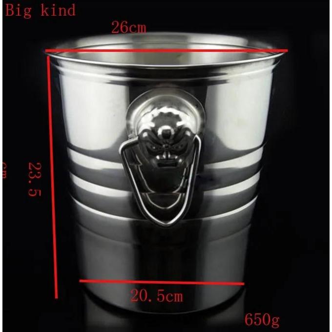 3L 5L 7L Edelstahl Bar Eiskübel Zwei Griffe Champagnerkübel Weinkübel Spieß Weinfassbehälter Ktv Club Supplies