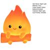 Cozy Dorm Room Decoration Cartoon Fake Campfire Night Light, Cute Warm Glow Bedside Unique Birthday Gift for Girls Boys Ornament, Portable Lamp