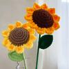 3Pcs Sunflower Hand Woven Bouquet Creative Wool Knitting Flower Sunflower Decorations Teachers Day Mother S Day Birthday Gift