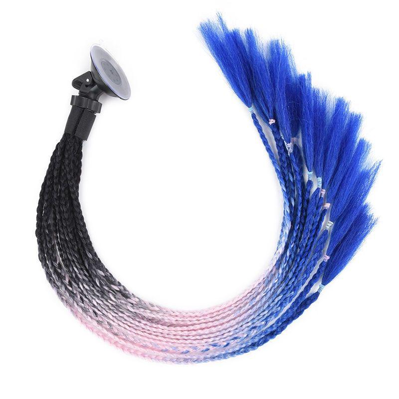 Motorcycle Helmet Dreadlock Braid Decor, 60cm Suction Cup for Delivery Riders