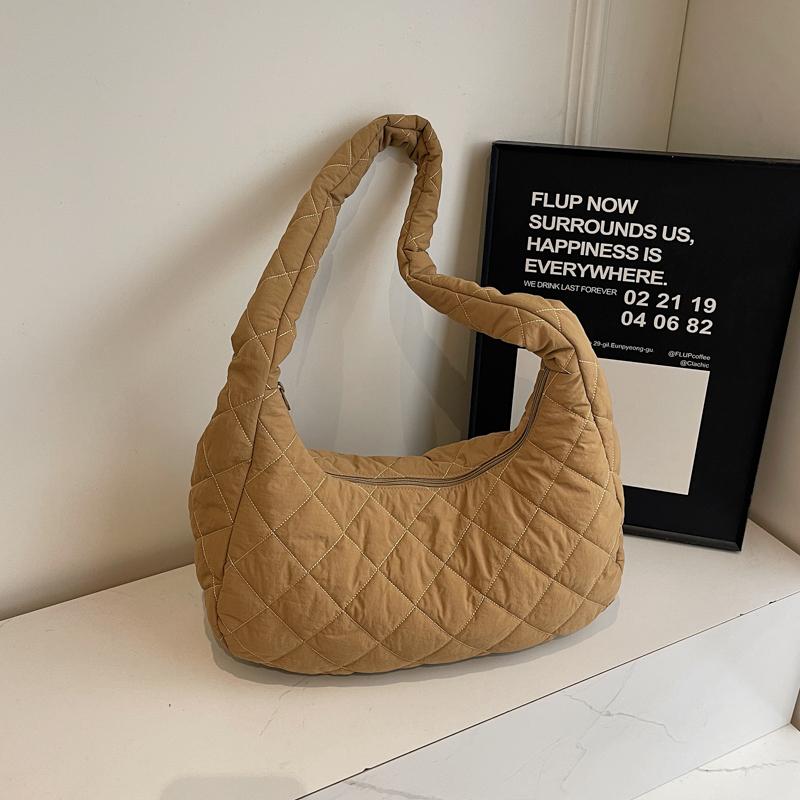 Diamond Embroidery Tote Bag Shoulder Bag Women Solid Color Large Capacity Crossbody Bag
