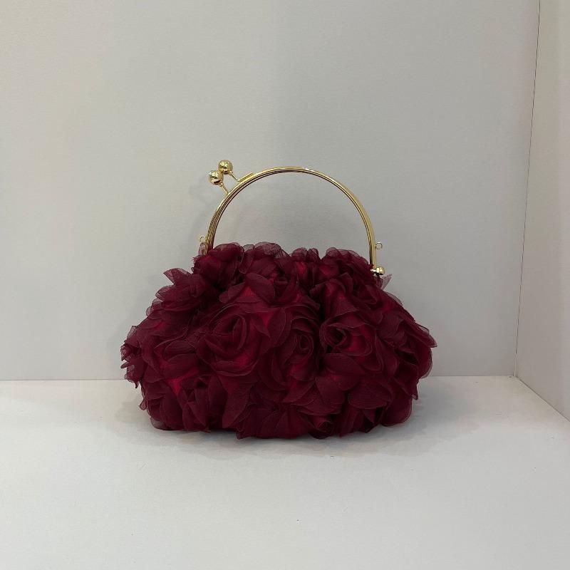 New temperament lady flower lady dinner handbag wedding banquet cheongsam with clutch bag summer бордовый