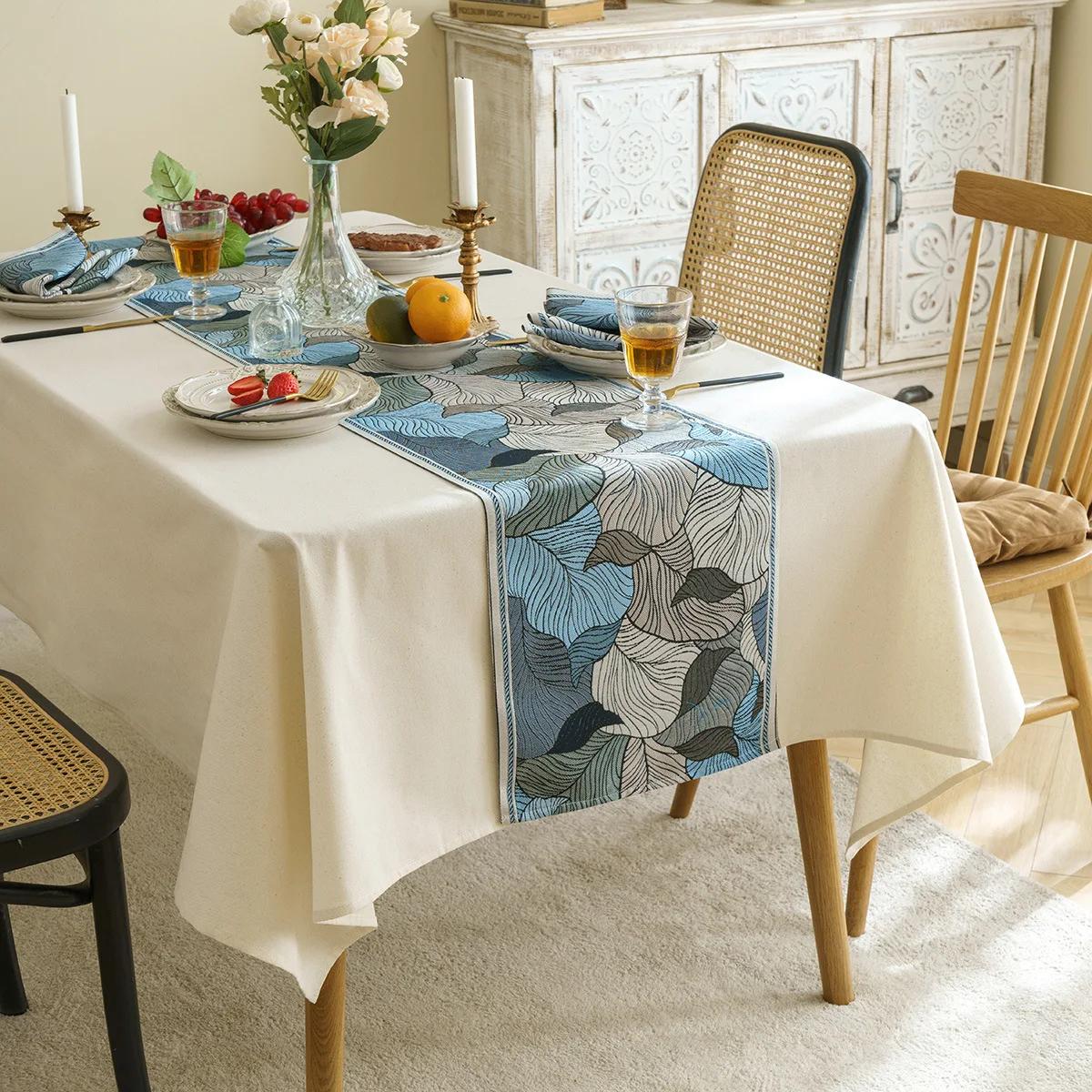 

Скатерти с узором в виде листьев, современное домашнее свадебное украшение, скатерть, кухонный декор, чехлы на столы для телевизора, салфетки, флаг для кровати 30x45cm 2pcs