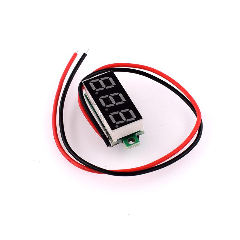 0.28" Ultra-Small Digital Voltmeter Display, Adjustable, Two-Wire, DC 2.5-30V, Reverse Protection