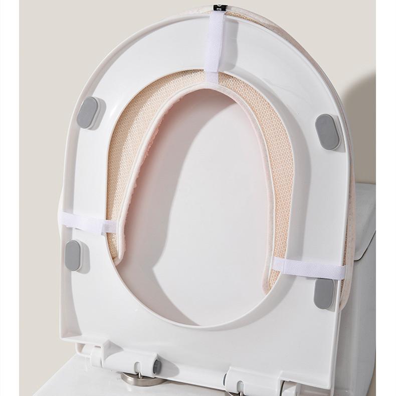 1 PC Soft Toilet Seat Cover, Flannel Waterproof Cushion for All Seasons, Non-Slip Elastic Toilet Mat for Home Use