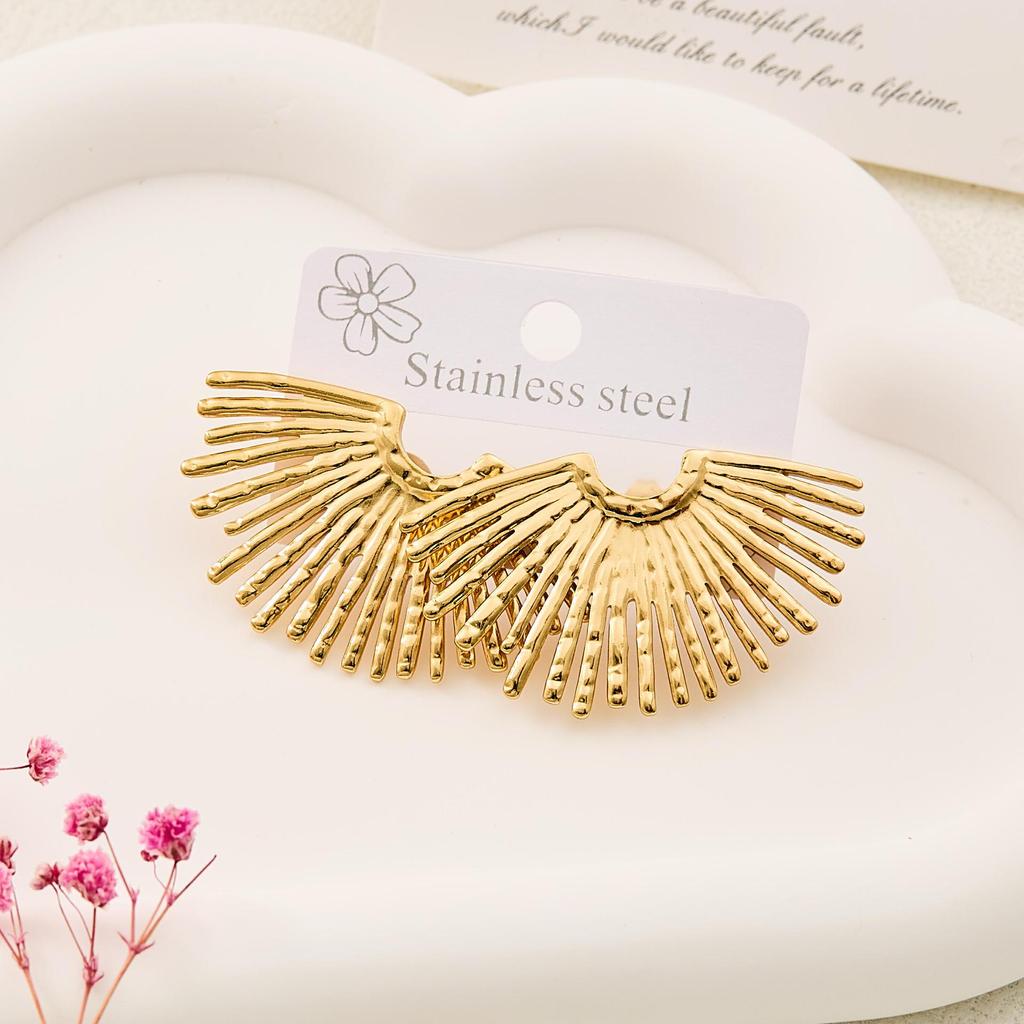 Hot-Selling Retro Metal Earrings: Stainless Steel Fashionable Stud Jewelry