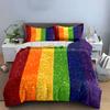 Regenbogen Glitzer Bettwäsche Set Bettwäsche Bettbezug Set Bettbezug Kissenbezüge  (1 * Bettbezug 2 * Kissenbezüge, ohne Bettdecke)