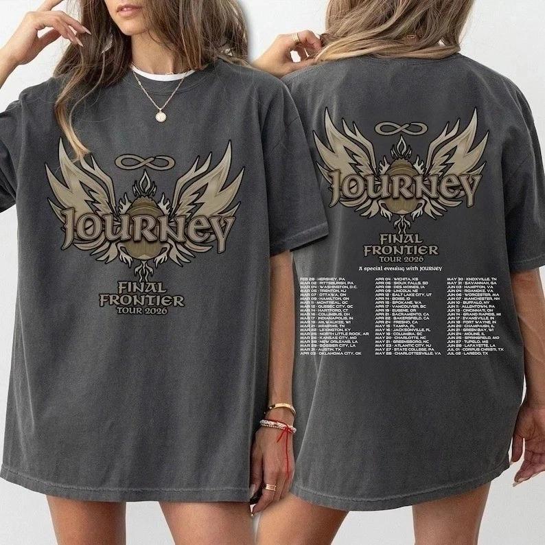 Journey Final Frontier Tour 2026 Shirt, Journey Band Vintage Concert Tee M
