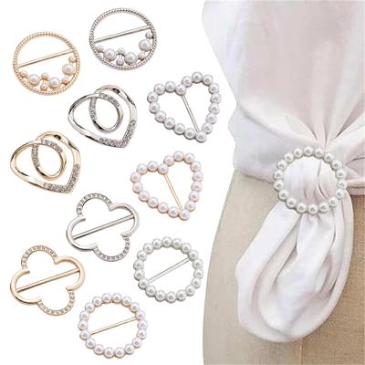 Scarf Ring Clip - T-shirt Ties Clips Clothes Corner Knotted Button For Women Fashion Metal Shirt Clip Buckle CLE