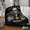 1pc Skull Money Throw Blanket Soft Flannel, Cozy All Season Polyester Perfect for Home, Office