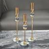 Luxury Crystal & Metal Semi-Handmade Semi-Mechanical Candle Holder ZT 5160-Romantic Wedding & Home Decor Cardboard Box Packaging
