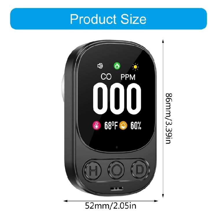 Temperature Humidity CO Detectors for Indoor Home Hotel Wall CO Level Monitors Alarm Carbon Monoxide Detectors