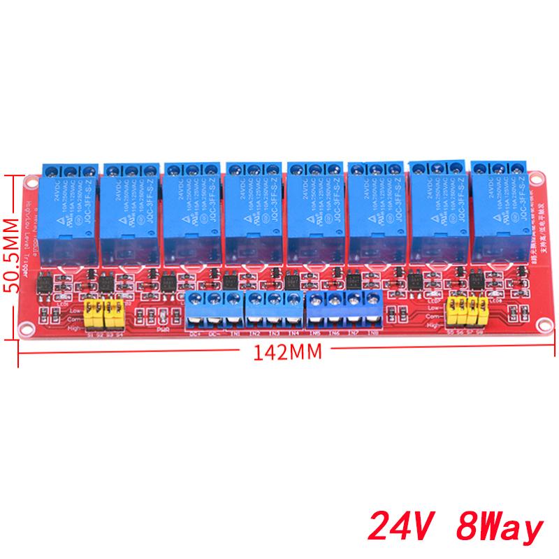 1 2 4 6 8 Channel 5V 12V 24V Relay Module Board Shield with Optocoupler Support High and Low Level Trigger for Arduino
